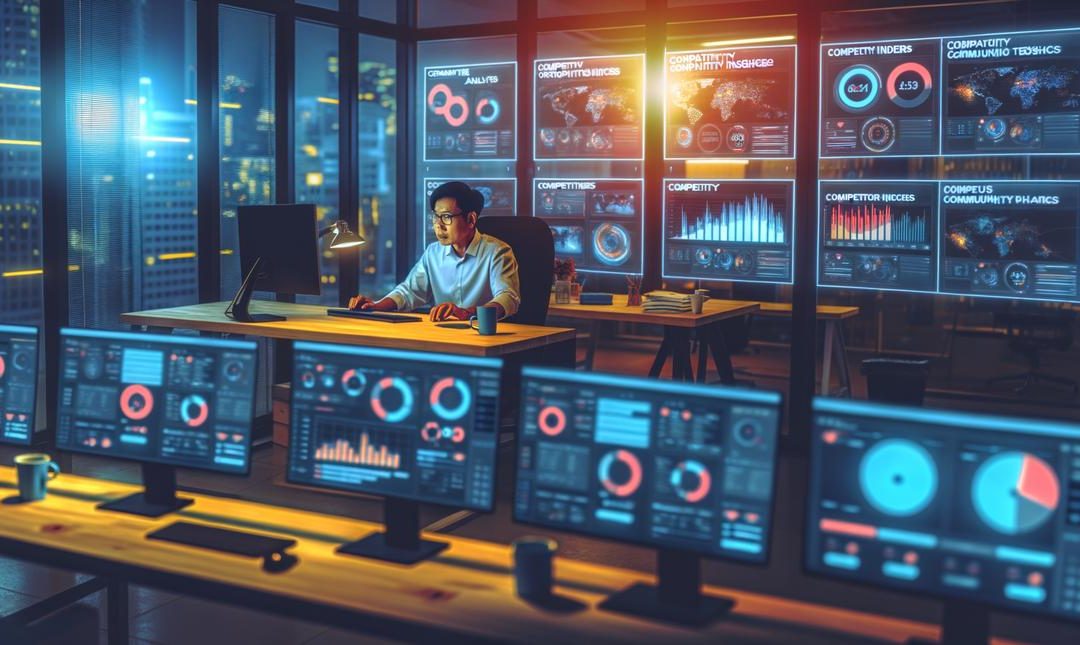 An image illustrating AI for Small Business Competitor Analysis: Outsmart Rival Companies With Automation