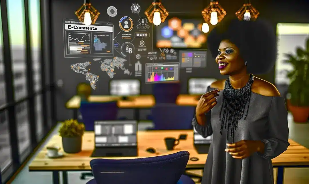 An image illustrating AI Tools for Small Business E-Commerce Optimization