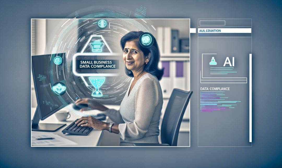 An image illustrating AI and Small Business Data Compliance